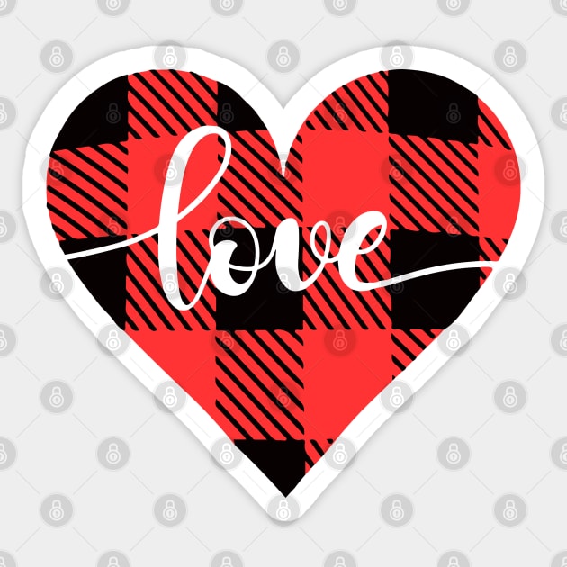 Valentine's Day Buffalo Plaid Heart Sticker by tmiranda85